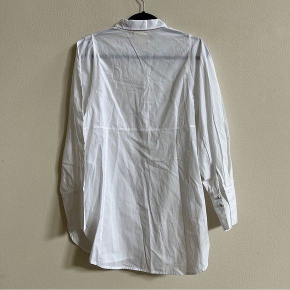 Anthropologie Maeve Harriet Poplin White Button Down - Picture 3 of 3
